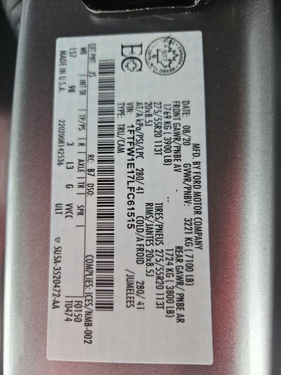 2020 Ford F-150 Platinum