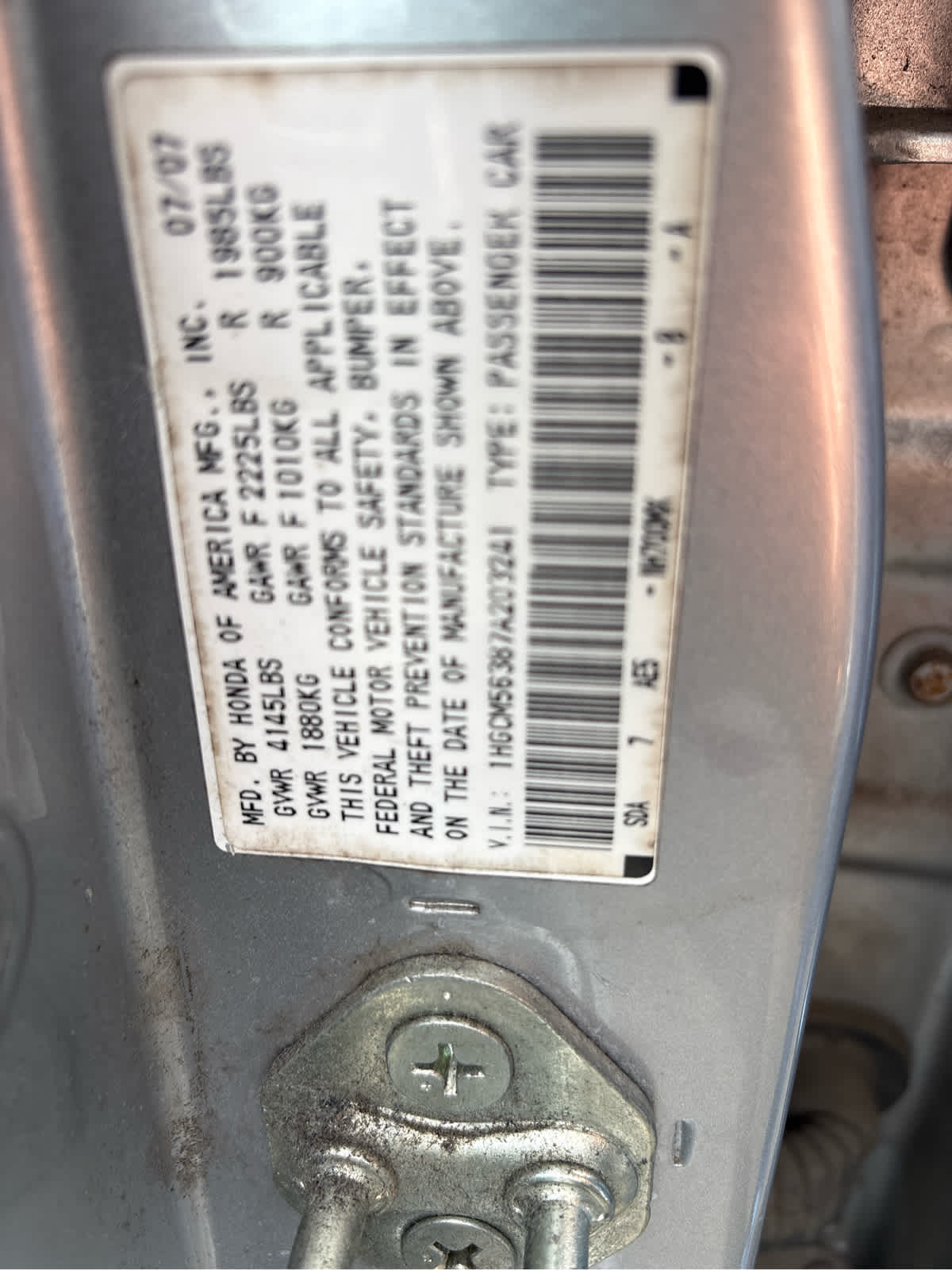 2007 Honda Accord LX SE