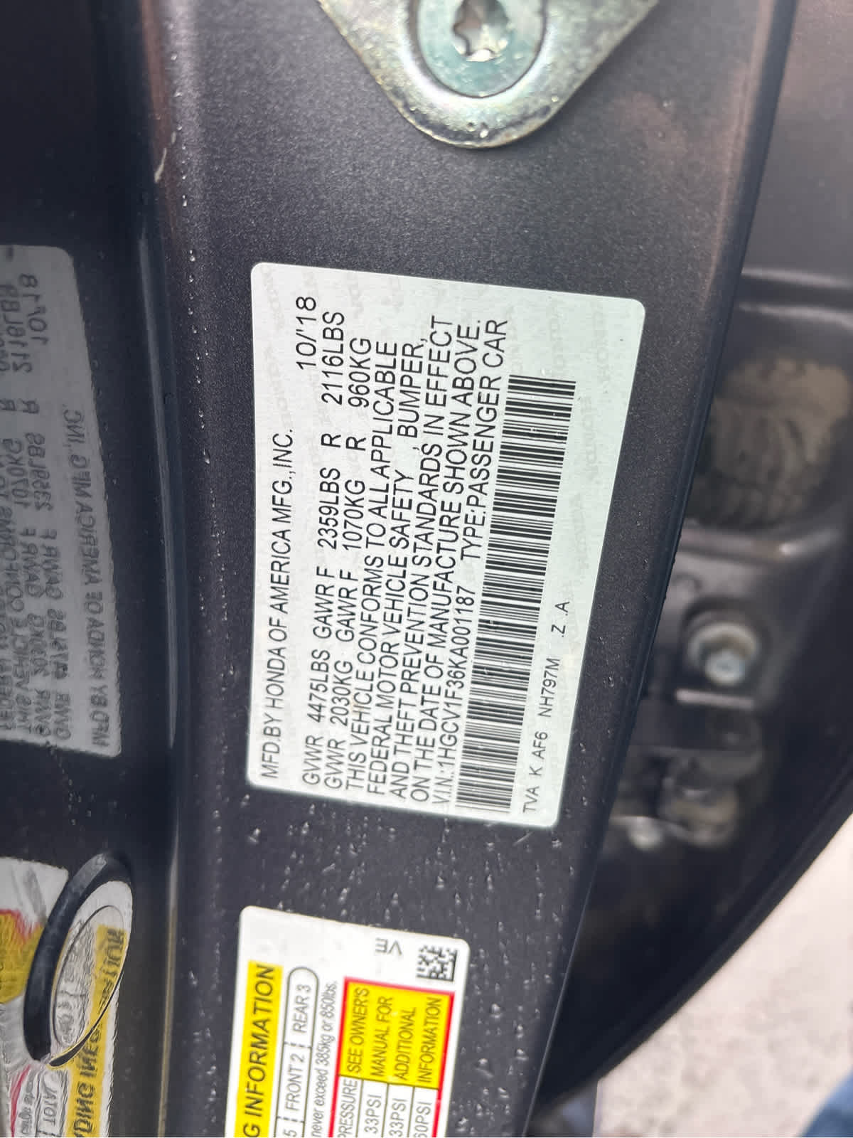 2019 Honda Accord Sedan Sport 1.5T