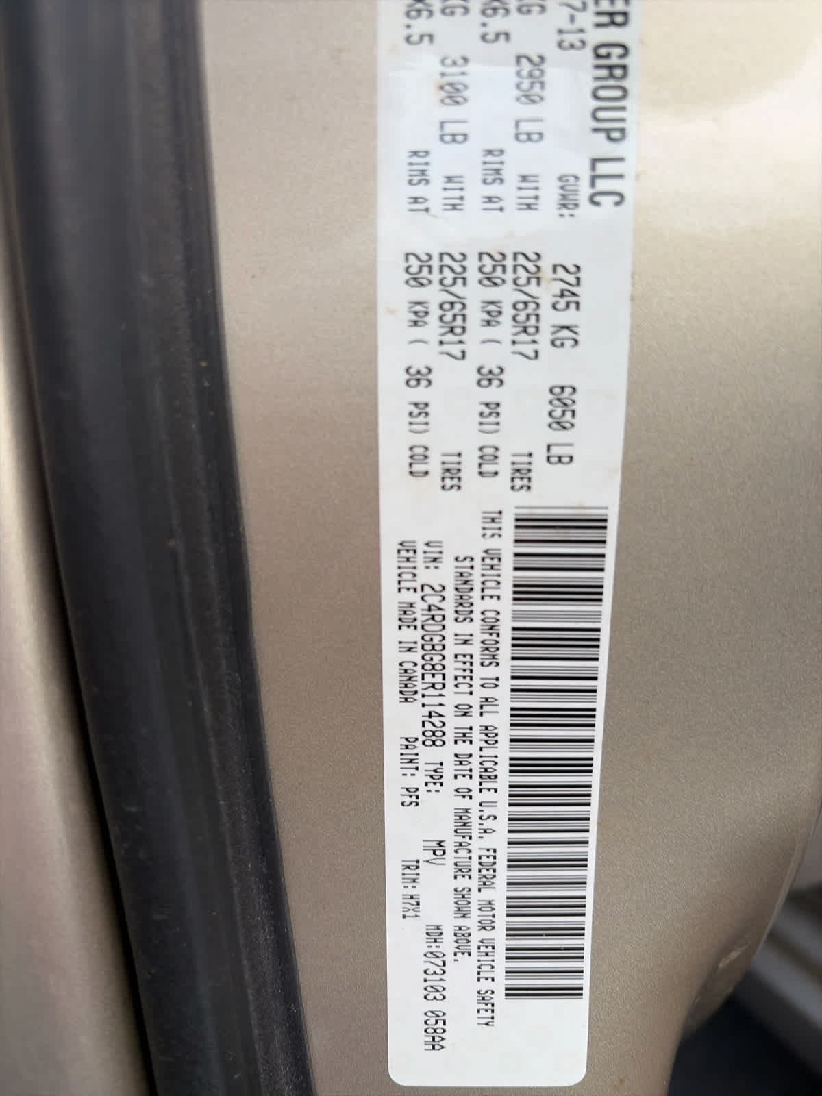 2014 Dodge Grand Caravan SE
