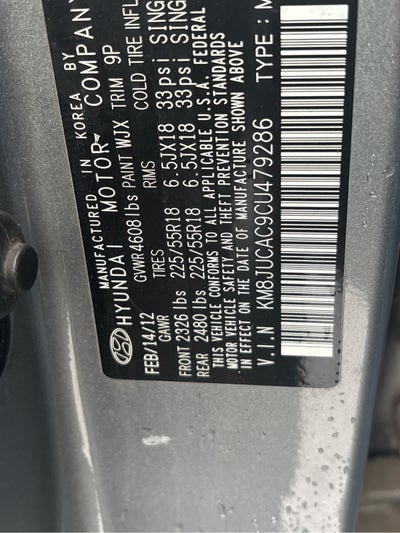 2012 Hyundai Tucson Limited PZEV